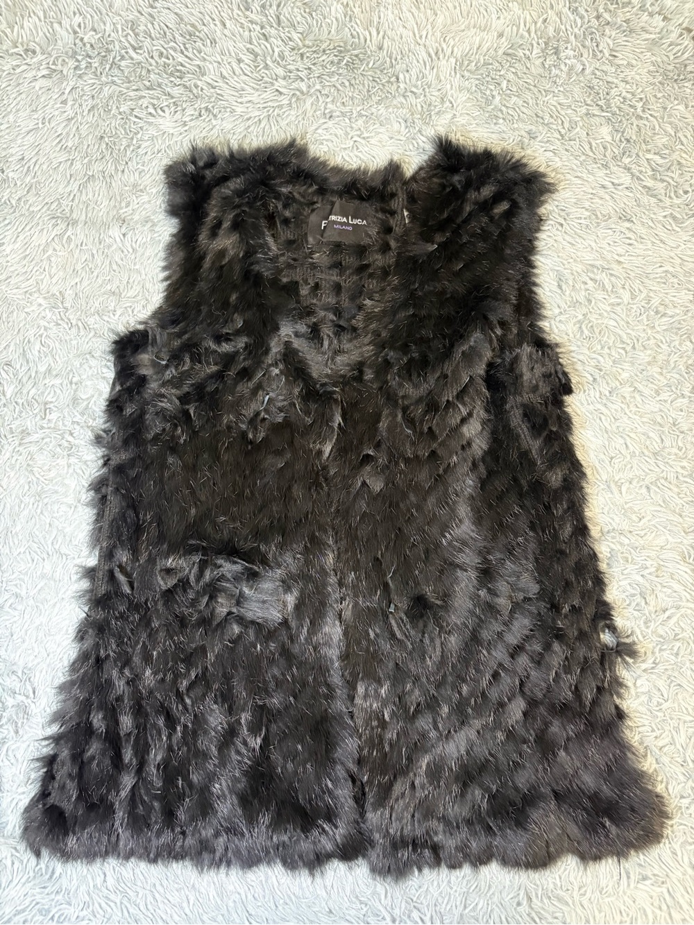 Patrizia Luca Black Rabbit Fur Vest